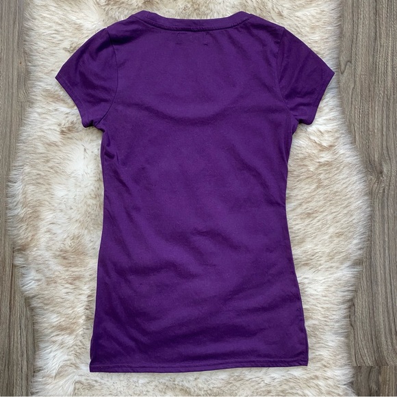 Y2K Coogi Rhinestone Fitted Purple Tee Tshirt Colorful Mcbling - Picture 7 of 7